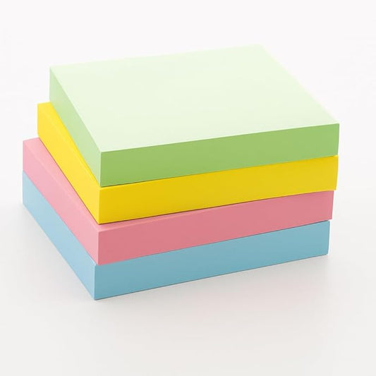 Pastel Stick-on Notes for Easy Organization- Colorful Sticky Notes in Vibrant Pastel Shades for Clear, Visible Reminders- Small 400 Sheets for Home, Office or School Use - 3×4