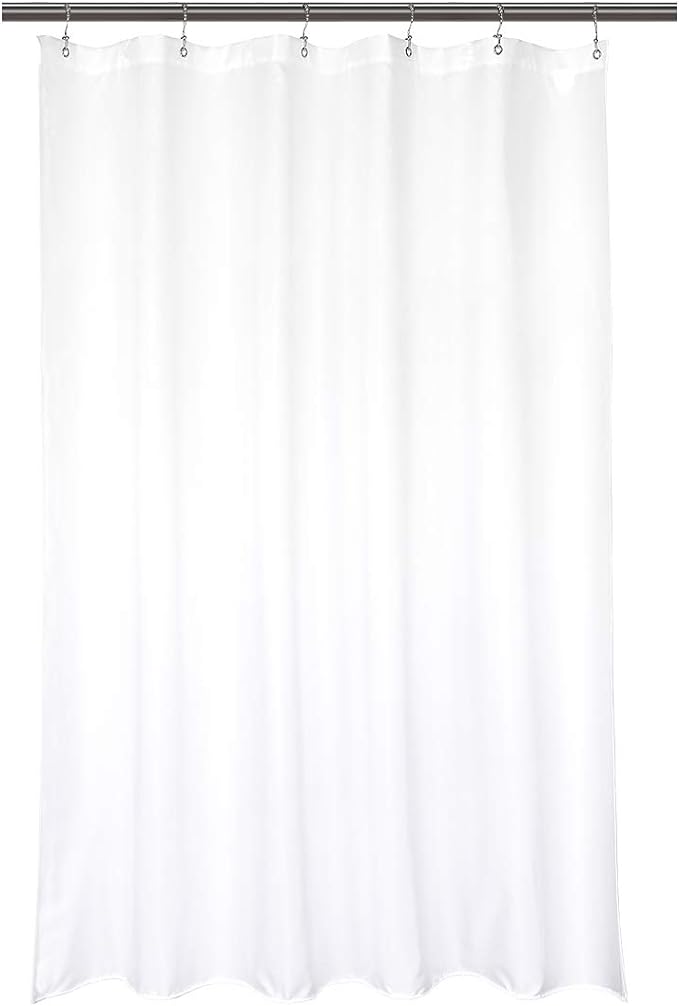 Barossa Design Waterproof Fabric Stall Shower Curtain Liner Microfiber 32" W x 72" H - Hotel Quality, Machine Washable, White Shower Liner for Narrow Bathroom, 32x72