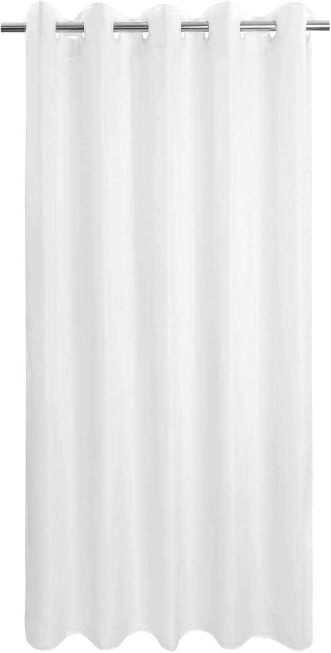 Extra Long No Hook Shower Curtain or Liner Soft Microfiber - Fabric Shower Curtain Liner Set, Machine Washable & Water Repellent, White, 71x98