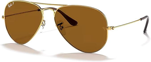 Ray-Ban RB3025 Metal POLARIZED Aviator Sunglasses For Men For Women +BUNDLE with ACCESSORY EYEWEAR KIT