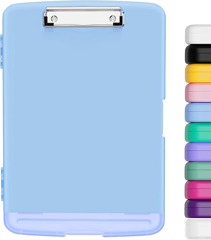 Hongri Clipboard with Storage with Pen Holder, Folder Nursing Clip Board 8.5 x 11 Foilo-Side Opening, High Capacity, Light Weight for Teachers, Classroom. Size 14 x 9.6 x 1.2 in(Blue)