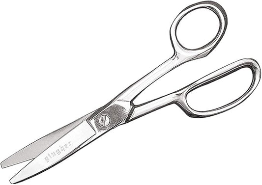 Gingher Utility Shears with Protective Sheath - 8" Stainless Steel Fabric Scissors - Blunt-Tip Knife Edge Fabric Shears - Silver