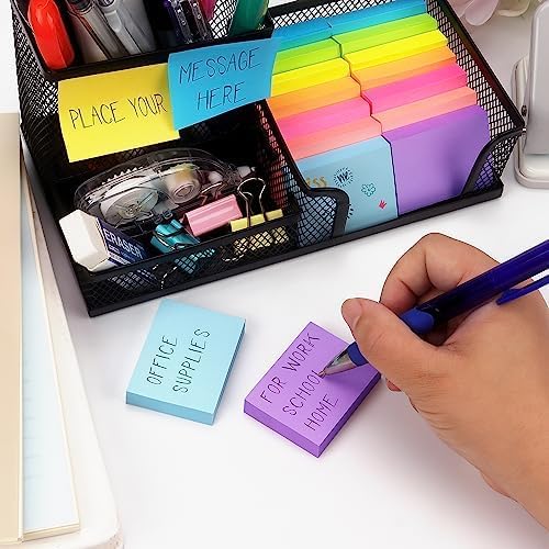 Winner Aura Sticky Notes 1.5x2 inch Bright Colors Self-Stick Pads 8 Pads/Pack 100 Sheets/Pad Total 800 Sheets