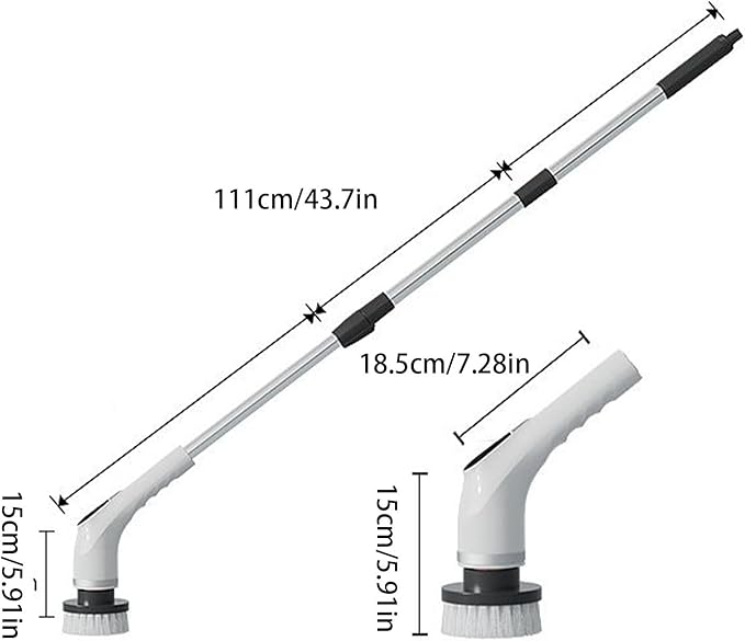 Floor Cleaning Brush - 9 in 1 Long Handle Tile Scrubber, Non-Slip Extendable Bathroom Scraper, Multifunctional Grout Cleaner | Home Kitchen Outdoor Garage Wall Bathtub Floor Cleaning Tool