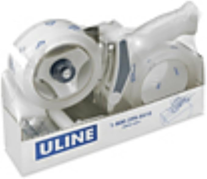 Uline Industrial Plus Shipping Packaging Tape with Top Gun Dispenser, with Two 2 Inches X 55 Yd