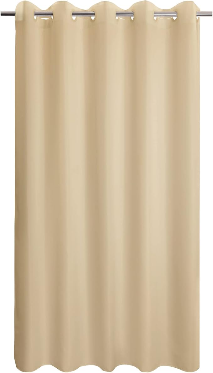 River Dream Extra Long No Hook Beige Shower Curtain or Liner - Soft Microfiber 84" Long Fabric Shower Curtain Liner Set, Machine Washable & Water Repellent, Beige, 71x86