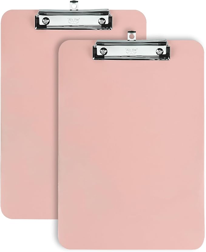 Mr. Pen- Plastic Clipboard, 12.5" x 9", 2 Pack, Clipboard Plastic, Low-Profile Metal Clip with Retractable Hanging Hole
