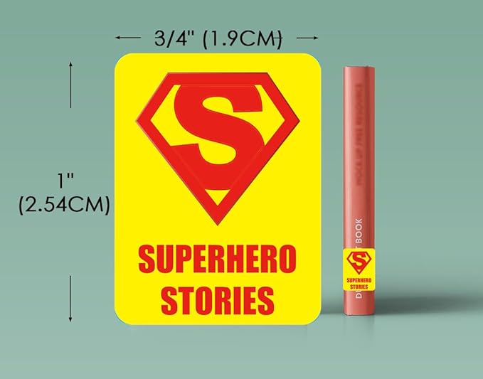 Genre Book Spine Labels | Library Classification Stickers Graphic Superhero Stories 450pcs