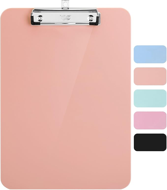 Mr. Pen- Plastic Clipboard, 12.5” x 9”, Pastel Orange, Clipboard Plastic, Low-Profile Metal Clip with Retractable Hanging Hole