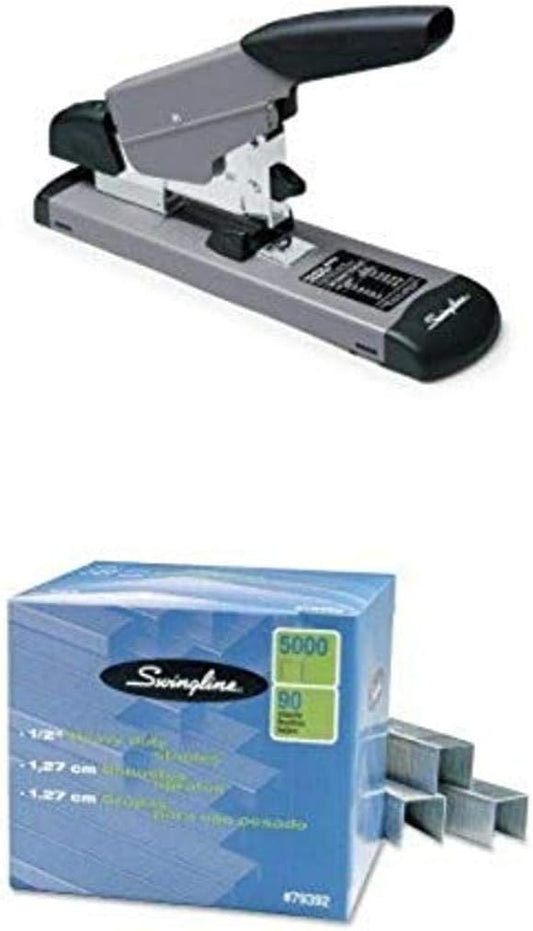 Swingline Heavy Duty Stapler, 160 Sheets, Black/Gray (S7039005) + Heavy-Duty Staples