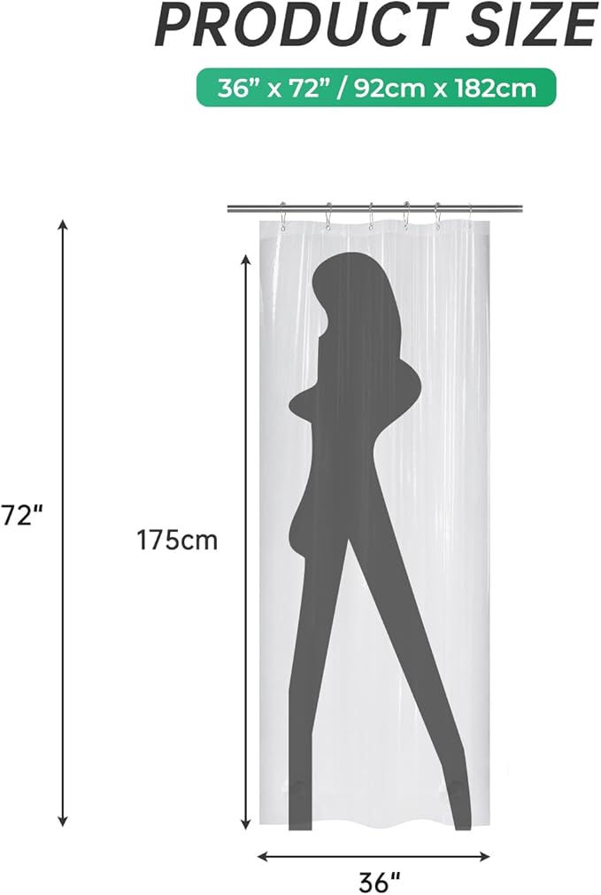 AmazerBath Stall Shower Curtain Liner 36x72, Walk in Shower Curtain Plastic, Clear Shower Stall Curtain Liner Heavy Duty Thick PEVA, Half Shower Liner with 2 Weighted Stones and 6 Grommet Holes