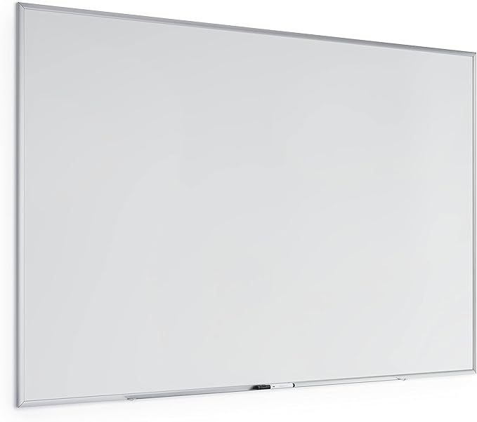 U Brands Magnetic Whiteboard 48" x 72", Large Dry Erase Board with Silver Aluminum Frame, Wall Mounted White Board for Office, Classroom & Conference Room, 6' x 4'