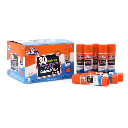 Elmer's Disappearing Purple School Glue Sticks, Washable, 7 Grams, 30 Count - Posters, Back to School, Bulk Pack for Classrooms, #1 Teacher Brand