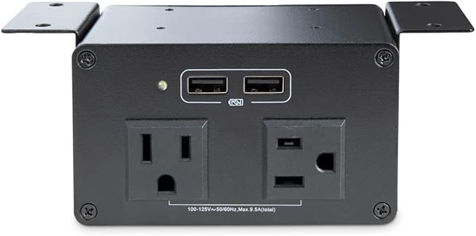 StarTech.com Power Outlet Module for Conference Table Connectivity Box - 2X AC Power and 2X USB-A - Power and Charging Hub (MOD4POWERNA)