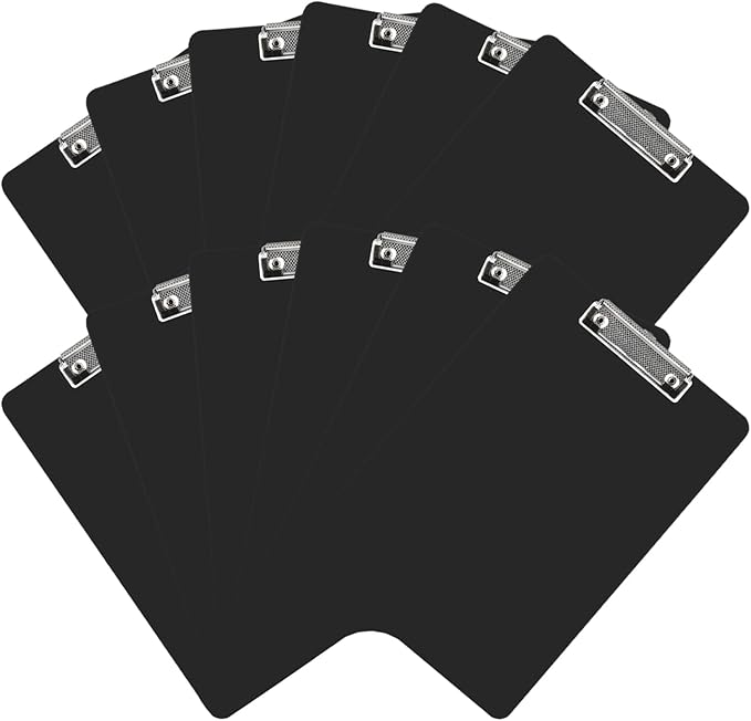 MIVIDE 30 Pack Black Clipboards, Black Plastic Clipboards, Plastic Office Clipboard 12 x 8.7 Inch Letter Size for Classroom, Teacher, School, Home, Office Supply