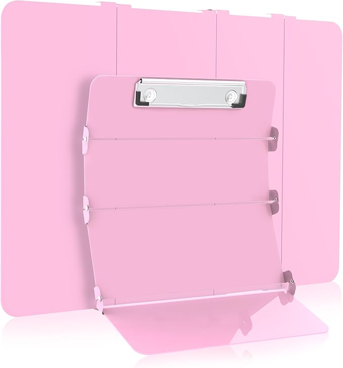 Nursing Clipboard Foldable Edition Aluminum 4 Layers Pocket Size Size Pen Clip Pocketfor Nurses Students School Doctor- Pink Without Cheat Sheets