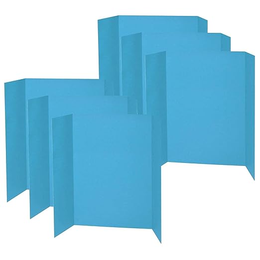 Pacon PAC3771-6 Corrugated Cardboard Presentation Board, 48-Inch x 36-Inch, Sky Blue, Pack of 6