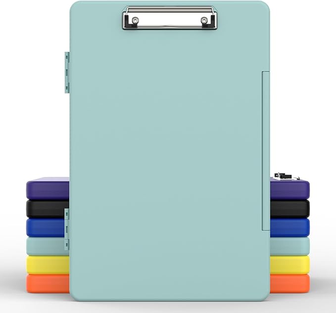 Legal Size Clipboard with Storage, High Capacity 8.5 x 14 Clip Board for Lawers, Folio & Side-Opening, Size 15 x 10 x 1.2 in, Green
