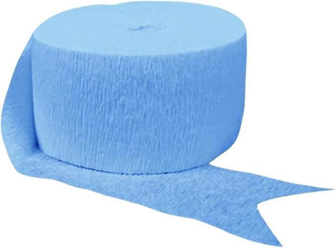 Baby Blue Crepe Paper Roll - 81' (1 Count) - Great for Stunning DIY Crafts, Party Decor, and More