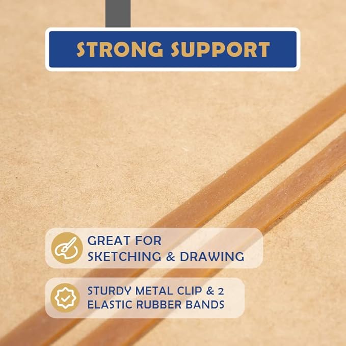 Falling in Art 23x26 Sketch Board, Drawing Tote Board for Artists with Sturdy Clip and Rubber Bands, Portable Art Clipboard for Classroom and Studio Drawing
