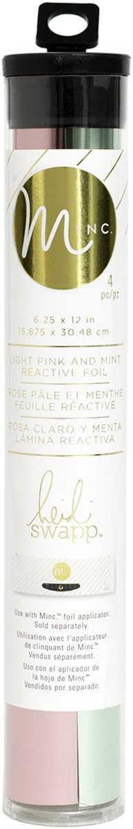 Heidi Swapp Minc Reactive Foil Combo Pack 6.5"X12" 4/Pkg-Mint & Light Pink