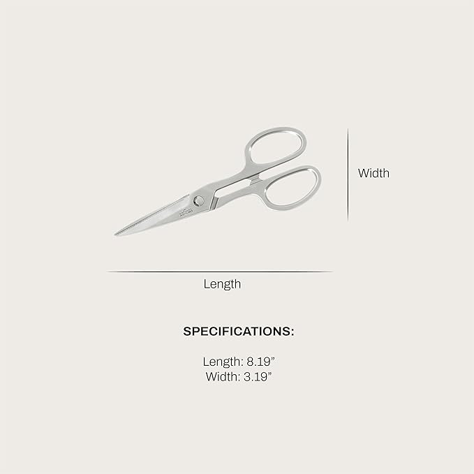 All-Clad Stainless Steel, All Purpose Kitchen Shears,Heavy gauge, Ergonomic, Rust-resistance, Food Scissors for Kitchen, Chicken, Poultry, Fish, Meat,Shelfish, Snipping herbs, 8.19 inch, Silver