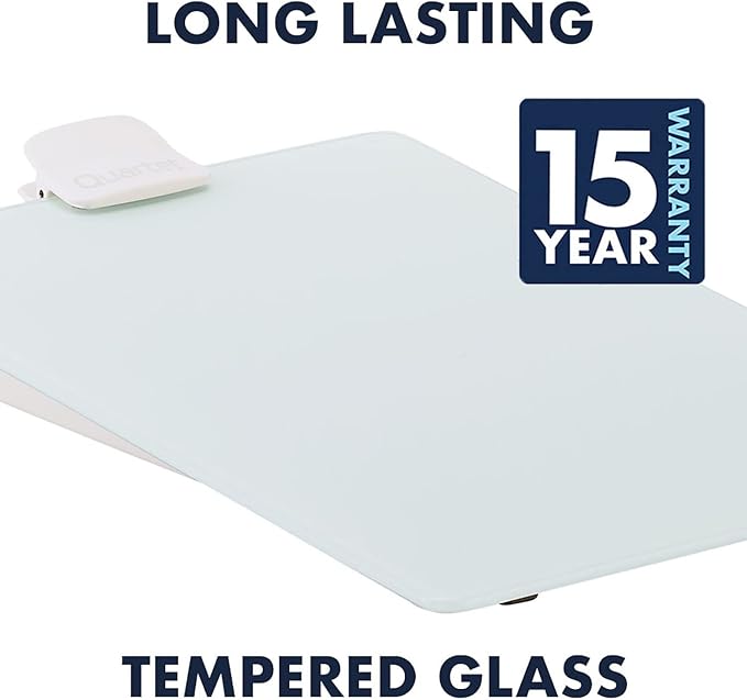 Quartet Glass Whiteboard Desktop Easel, 9" x 11", Dry Erase Surface, Clean Erase, Includes 1 Dry Erase Marker, White (GDE119)