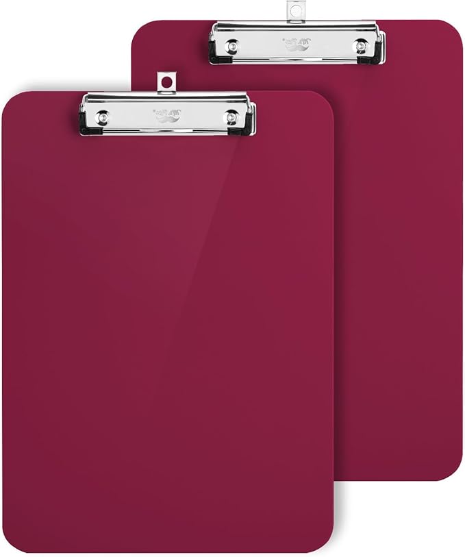 Mr. Pen- Plastic Clipboard, 12.5" x 9", 2 Pack, Clipboard Plastic, Low-Profile Metal Clip with Retractable Hanging Hole
