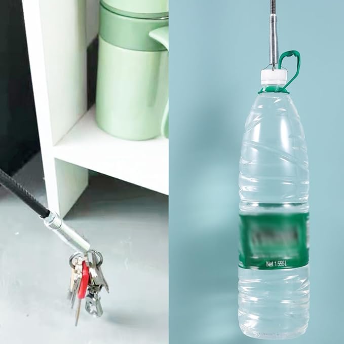 Drain Snake Drain Clog Remover Flexible Grabberable Pick Up Cleaning Tool Reacher Claw Stick, Drain Auger Grab Trash Hairs from Drain,Sink,Bathroom Tub Toilet Hose (62 Inch Drain Snake Tool)
