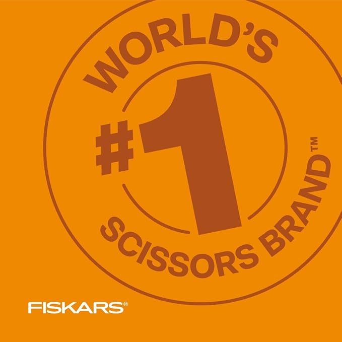 Fiskars Premier No. 8 Easy Action Scissors - 10" Spring Action Fabric and Craft Scissors - Arts and Crafts - Orange/White