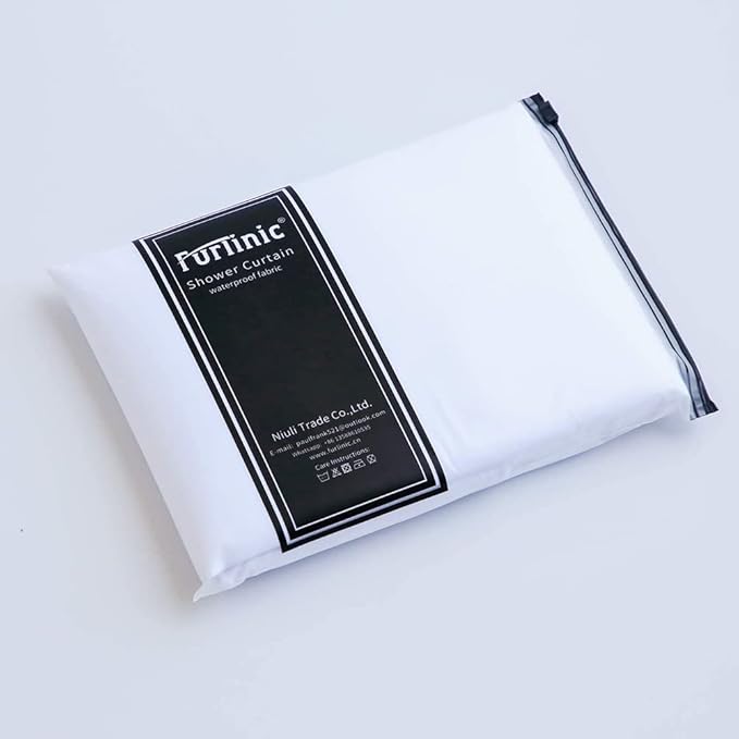 Furlinic Extra Long No Hook Shower Curtain 96 Length,Soft Fabric Bathroom Curtains,Waterproof & Machine Washable,10 Built-in Plastic Grommets,Light Gray,78x96 Inch
