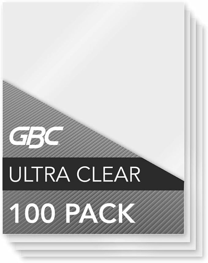 GBC Laminating Sheets, Thermal Laminating Pouches, Letter Size, 3 Mil, HeatSeal Ultra Clear, 100 Pack (3745022)