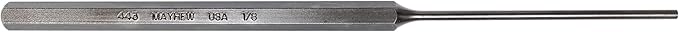 Mayhew Tools 71500 SAE Pin Punch, 1/8 x 3" Pin, 8" OAL x 5/16" Body, Shot Blast Finish