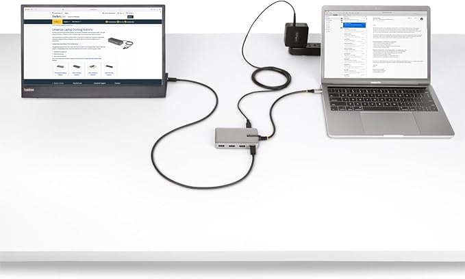 StarTech.com 4-Port USB-C Hub with USB-C DP Alt Mode Video Output 4K 60Hz - 3x USB-A, 1x USB Type-C, 100W Power Delivery Pass-Through, USB 3.2 10Gbps, 1ft/30cm Cable, Portable USB Hub (HB31C3A1CDPPD3)