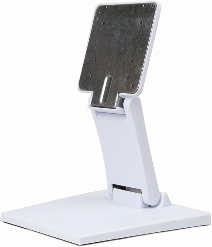 WEARSON Single Adjustable LCD Monitor Stand Mount Folding VESA Monitor Desk Stand with VESA Hole 75x75mm 100x100mm (White)