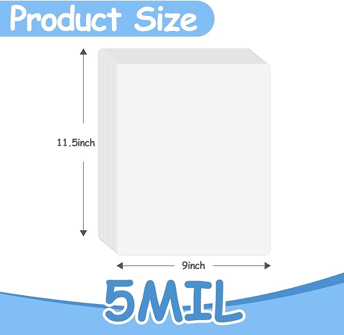 Clear Thermal Laminating Pouches 5mil Letter Size Plastic Laminator Sheets 9 x 11.5 Inch (5 mil 500 pcs)