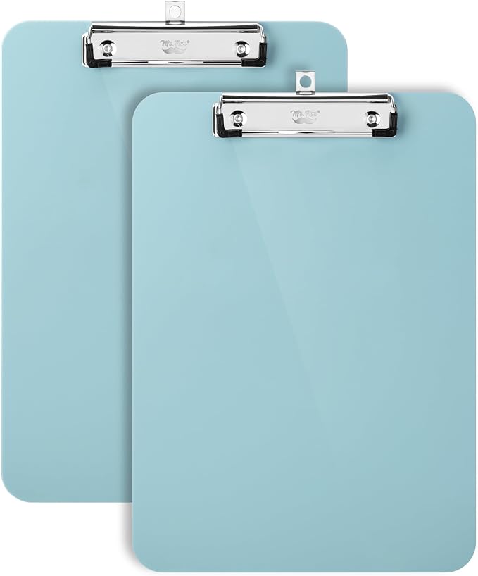 Mr. Pen- Plastic Clipboard, 12.5" x 9", 2 Pack, Clipboard Plastic, Low-Profile Metal Clip with Retractable Hanging Hole