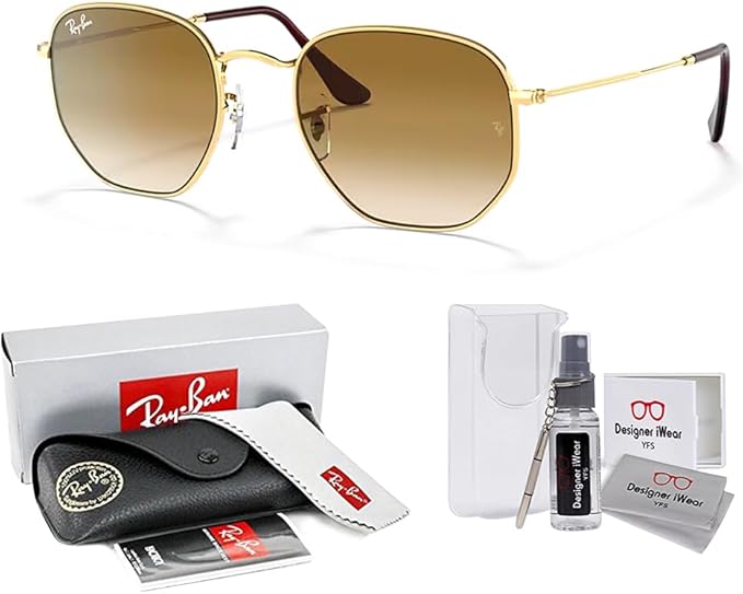 Ray-Ban RB3548 Hexagonal Sunglasses For Men For Women +BUNDLE with ACCESSORY EYEWEAR KIT