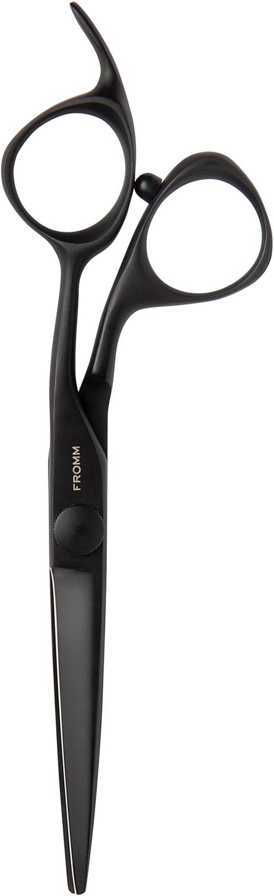 Fromm Professional Dare 5.75" 1-Piece Precision Slide & Point Hair Cutting Shears in Matte Black Japanese Steel Scissors with Semi-Convex Blade for Expert Salon Stylists