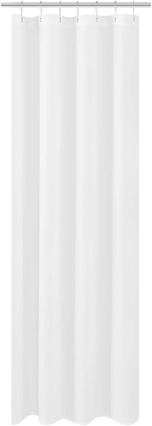 N&Y HOME Fabric Small Stall Shower Curtain Liner Extra Long 36 x 84 inches, Hotel Quality, Washable, Water Repellent, White Bathroom Curtains with Grommets, 36x84
