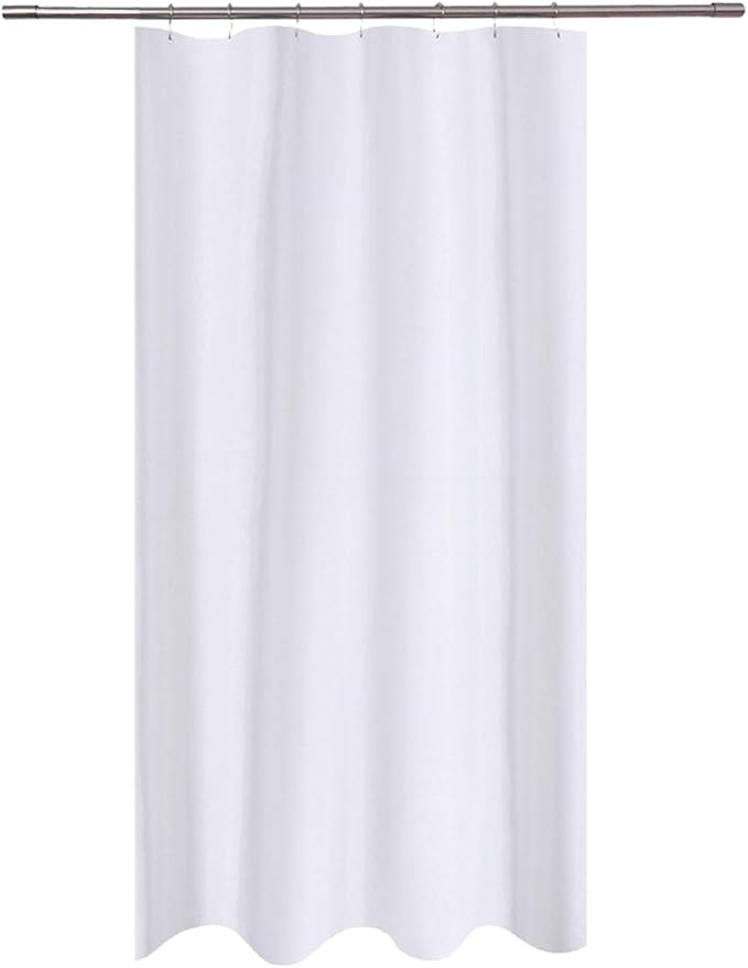 N&Y HOME Fabric Shower Curtain Liner 40 x 72 inches Bath Stall Size, Hotel Quality, Washable, Water Repellent, White Spa Bathroom Curtains with Grommets, 40x72