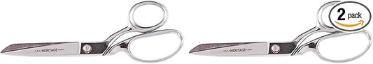 Klein Tools 208K Scissors, Made in USA, Bent Trimmer with Knife Edge for Easy Fabric Table Top Cutting, 8-Inch (Pack of 2)