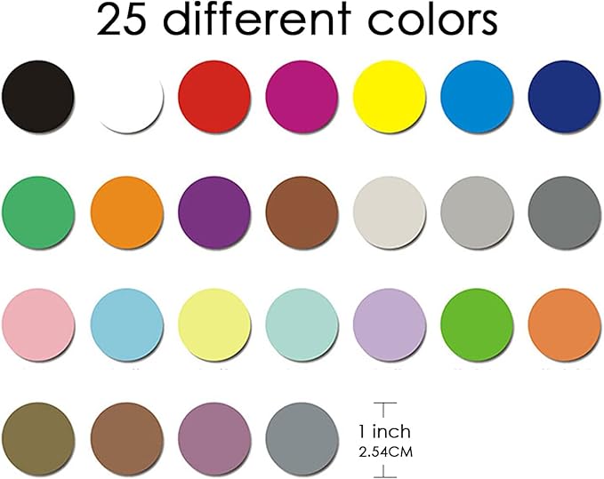 Color Book Spine Labels | 1000pcs for Classroom Library Organization | Rainbow Book Spine Stickers 25 Assorted Colors,1"