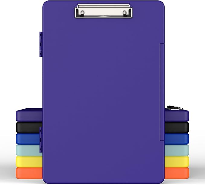 Legal Size Clipboard with Storage, High Capacity 8.5 x 14 Clip Board for Lawers, Folio & Side-Opening, Size 15 x 10 x 1.2 in, Purple