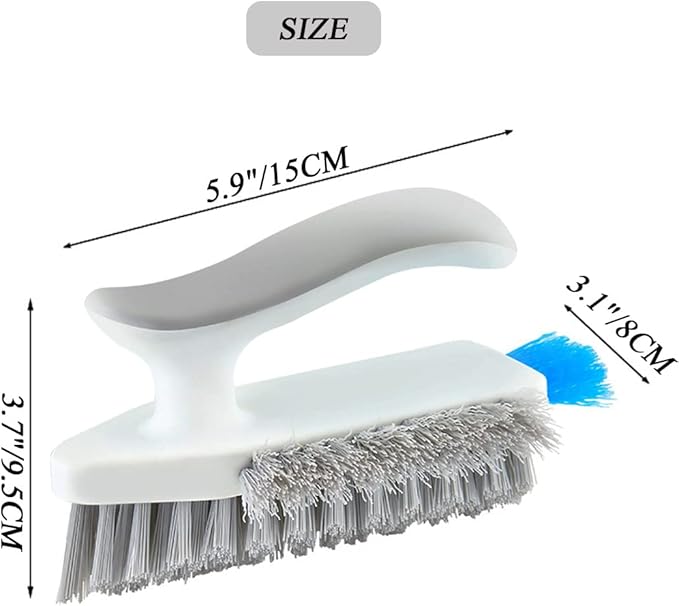 Grout and Corner Scrubber Brush with Scraper Tool 4-in-1, Stiff Bristles Crevice Floor Cleaner for Cleaning Bathroom Kitchen Wall Gap Cleaning Brush