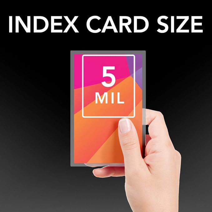 GBC Laminating Sheets, Thermal Laminating Pouches, Index Card Size, 5 Mil, HeatSeal UltraClear, 25 Pack (3202002)