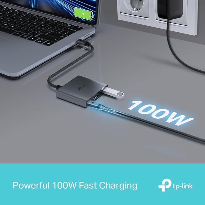TP-Link USB C Hub 3-in-1 Multiport Adapter (UH3020C) | 4K HDMI | 100W Power Delivery | 1×USB-A 3.0 Port | 5Gbps High-Speed Transfer | USB C Dongle for MacBook, iPad, ThinkPad and More | Plug and Play