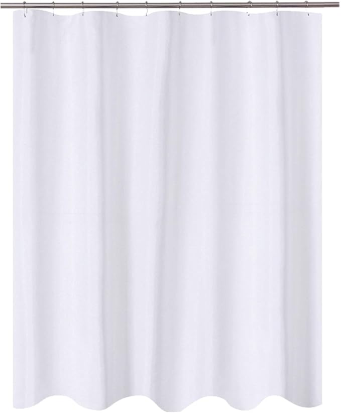 N&Y HOME RV Shower Curtain or Liner Fabric 60 x 64 inches, Perfect for Camping Travel Trailer, White Bathroom Curtains with Grommets, 60x64