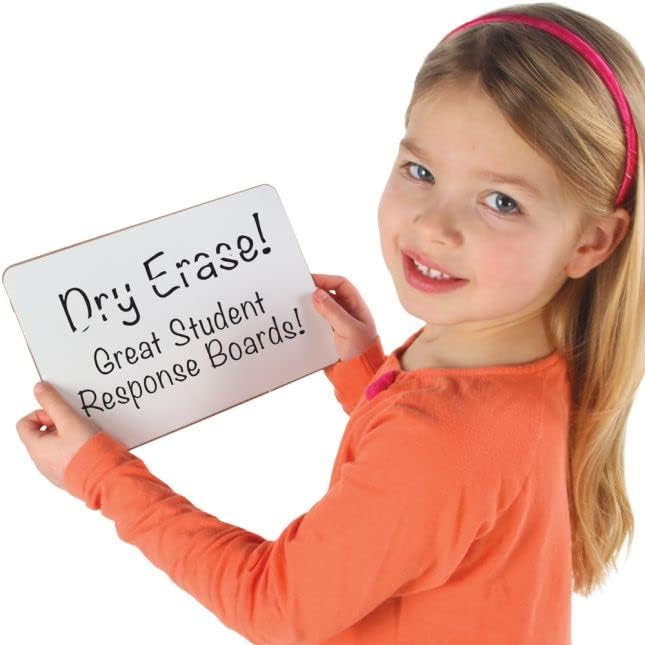 Really Good Stuff Non-Magnetic Dry Erase Boards - Set of 12-6" x 9" - Ideal for Home and School Learning - Reusable and Engaging Tool
