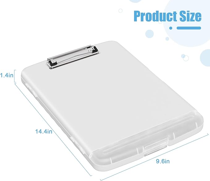 Hongri Clipboard with Storage with Pen Holder, Folder Nursing Clip Board 8.5 x 11 Foilo-Side Opening, High Capacity, Light Weight for Teachers, Classroom. Size 14 x 9.6 x 1.2 in(White)